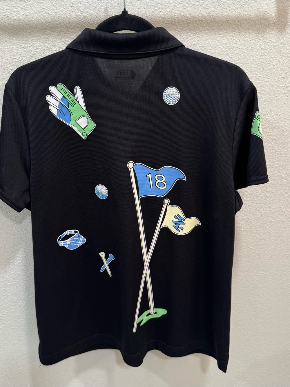 Izod Perform X Cool Fx Womens Golf Polo Shirt Black Print Golf Design XL Black - Picture 8 of 9
